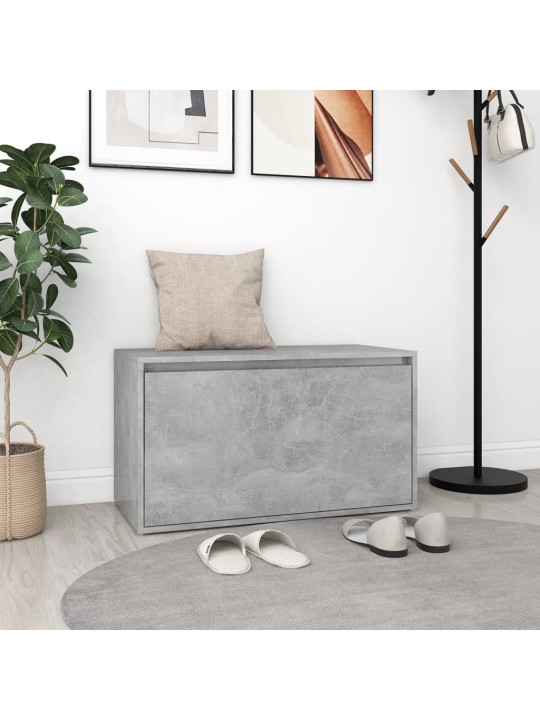 Lavice do předsíně 80x40x45 cm betonově šedá kompozitní dřevo