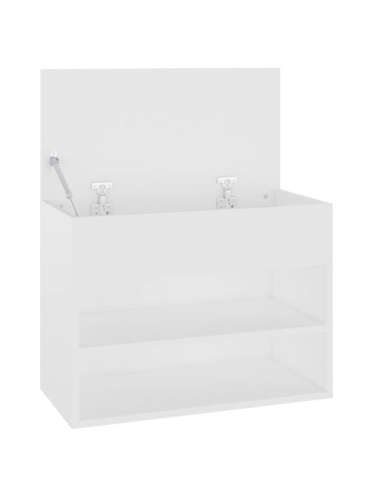 Lavice s botníkem bílá 60 x 30 x 45 cm kompozitní dřevo