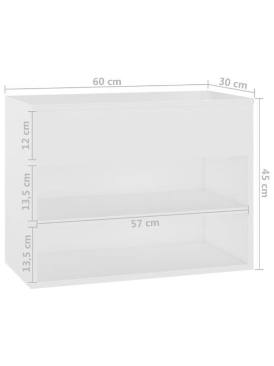 Lavice s botníkem bílá 60 x 30 x 45 cm kompozitní dřevo