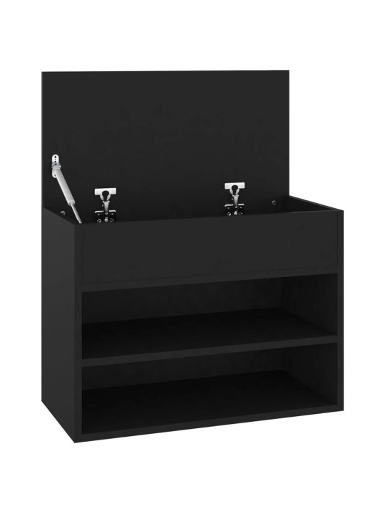 Lavice s botníkem černá 60 x 30 x 45 cm kompozitní dřevo