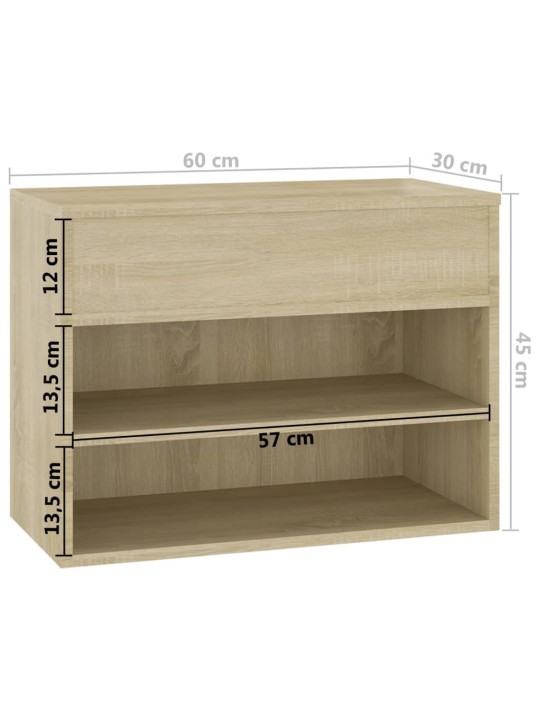 Lavice s botníkem dub sonoma 60 x 30 x 45 cm kompozitní dřevo