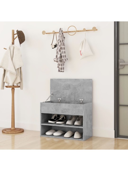 Lavice s botníkem betonově šedá 60x30x45 cm kompozitní dřevo