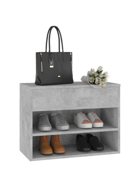 Lavice s botníkem betonově šedá 60x30x45 cm kompozitní dřevo