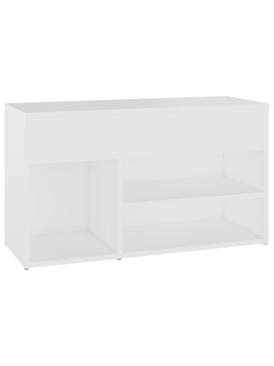Lavice s botníkem bílá 80 x 30 x 45 cm kompozitní dřevo