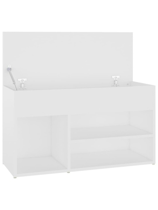 Lavice s botníkem bílá 80 x 30 x 45 cm kompozitní dřevo