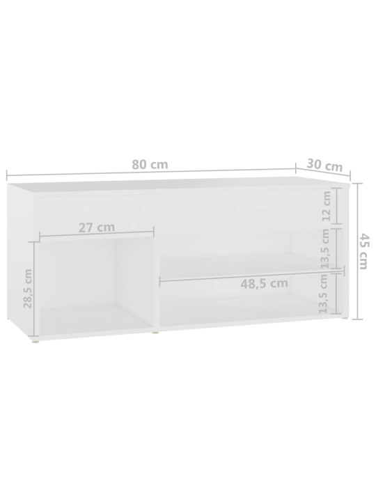 Lavice s botníkem bílá 80 x 30 x 45 cm kompozitní dřevo