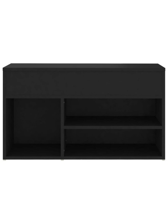 Lavice s botníkem černá 80 x 30 x 45 cm kompozitní dřevo