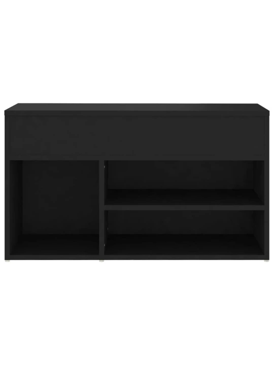 Lavice s botníkem černá 80 x 30 x 45 cm kompozitní dřevo
