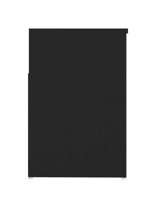 Lavice s botníkem černá 80 x 30 x 45 cm kompozitní dřevo
