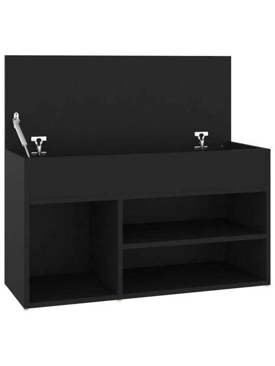Lavice s botníkem černá 80 x 30 x 45 cm kompozitní dřevo