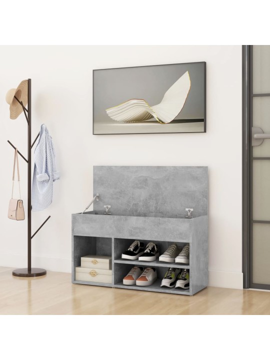 Lavice s botníkem betonově šedá 80x30x45 cm kompozitní dřevo