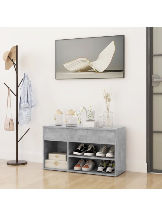 Lavice s botníkem betonově šedá 80x30x45 cm kompozitní dřevo