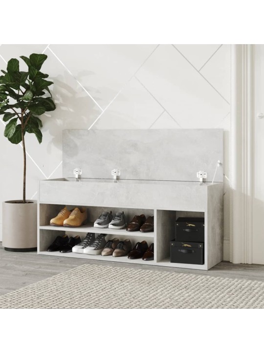Lavice s botníkem betonově šedá 105x30x45 cm kompozitní dřevo