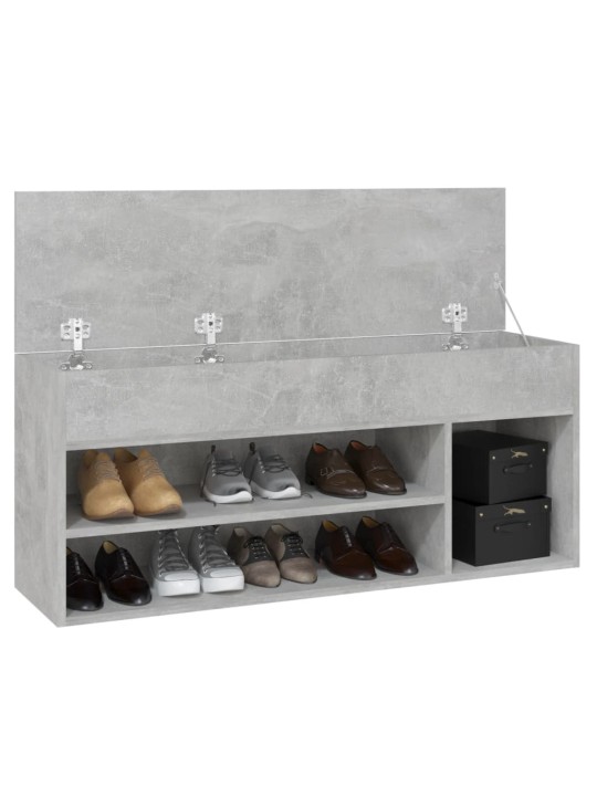 Lavice s botníkem betonově šedá 105x30x45 cm kompozitní dřevo