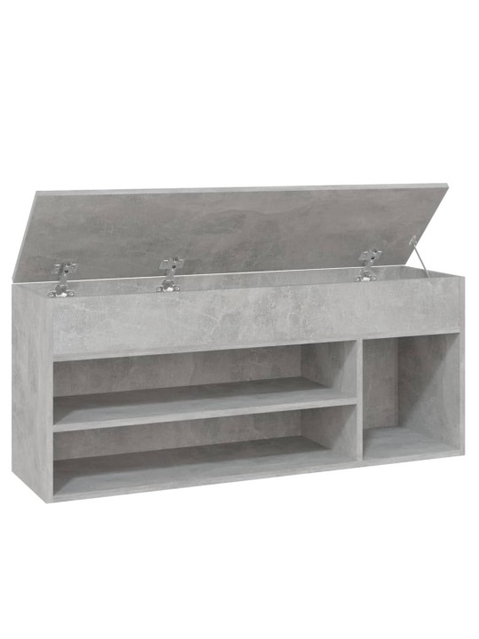 Lavice s botníkem betonově šedá 105x30x45 cm kompozitní dřevo