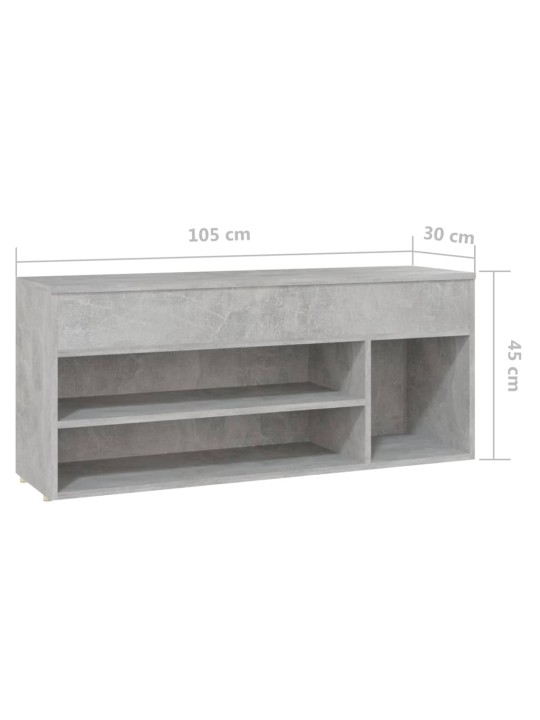 Lavice s botníkem betonově šedá 105x30x45 cm kompozitní dřevo