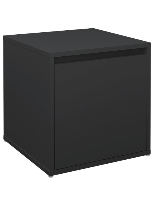 Úložný box se zásuvkou černý 40,5 x 40 x 40 cm kompozitní dřevo