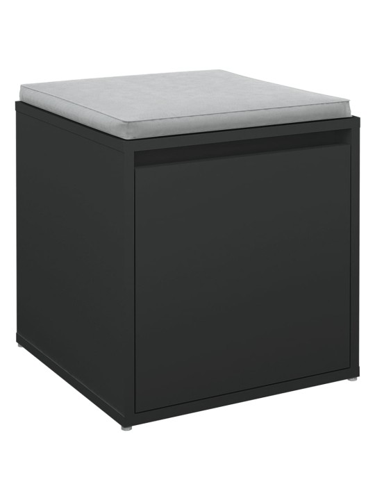 Úložný box se zásuvkou černý 40,5 x 40 x 40 cm kompozitní dřevo