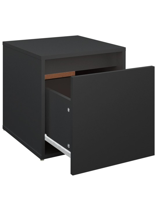 Úložný box se zásuvkou černý 40,5 x 40 x 40 cm kompozitní dřevo