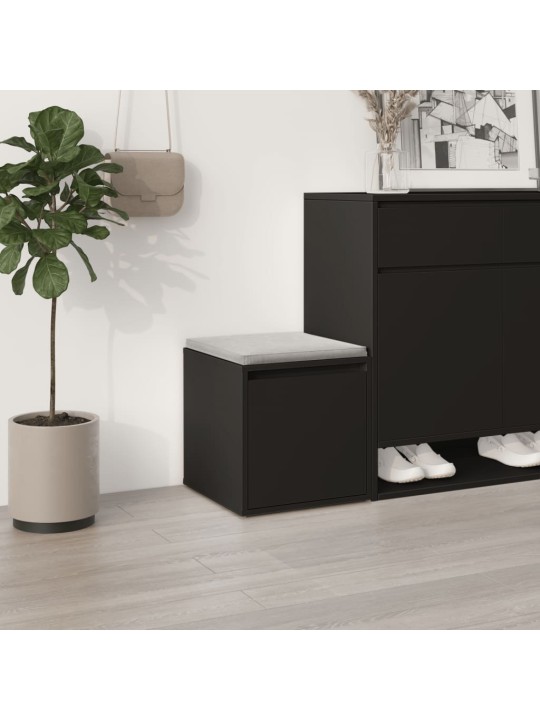 Úložný box se zásuvkou černý 40,5 x 40 x 40 cm kompozitní dřevo