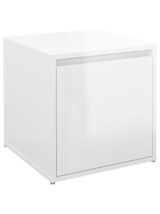 Úložný box se zásuvkou lesklý bílý 40,5 x 40 x 40 cm kompozit