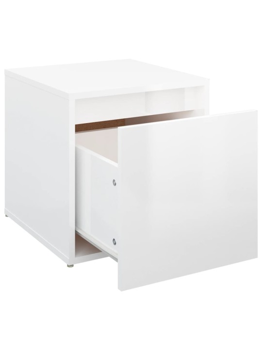 Úložný box se zásuvkou lesklý bílý 40,5 x 40 x 40 cm kompozit