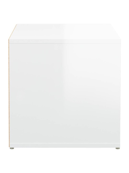 Úložný box se zásuvkou lesklý bílý 40,5 x 40 x 40 cm kompozit