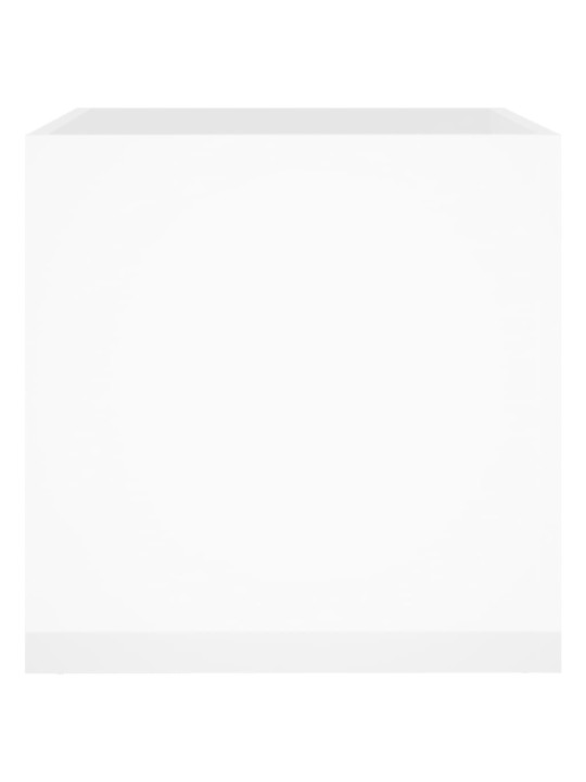 Truhlík bílý s vysokým leskem 40 x 40 x 40 cm kompozitní dřevo