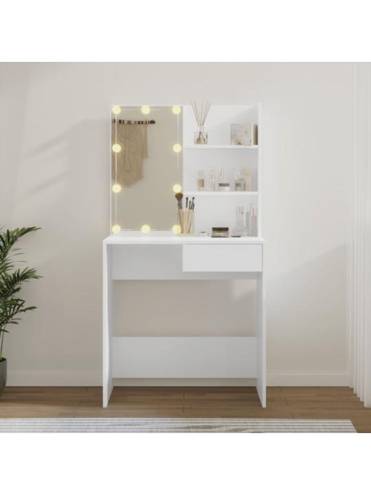 Toaletní stolek s LED bílý 74,5 x 40 x 141 cm