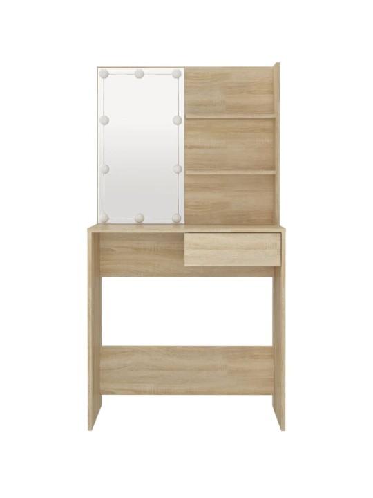 Toaletní stolek s LED dub sonoma 74,5x40x141 cm kompozit