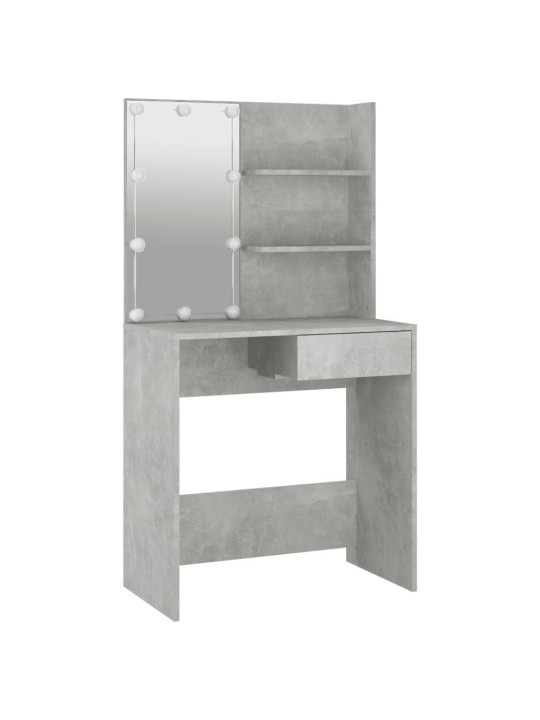Toaletní stolek s LED betonově šedý 74,5 x 40 x 141 cm