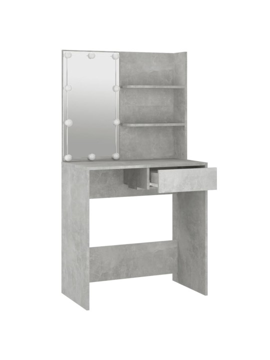 Toaletní stolek s LED betonově šedý 74,5 x 40 x 141 cm