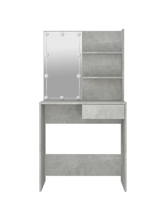 Toaletní stolek s LED betonově šedý 74,5 x 40 x 141 cm