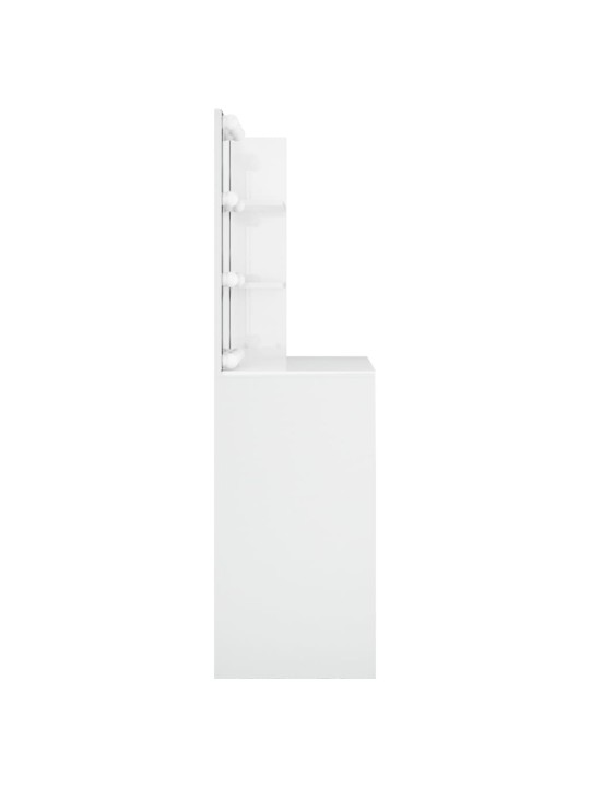 Toaletní stolek s LED lesklý bílý 74,5 x 40 x 141 cm