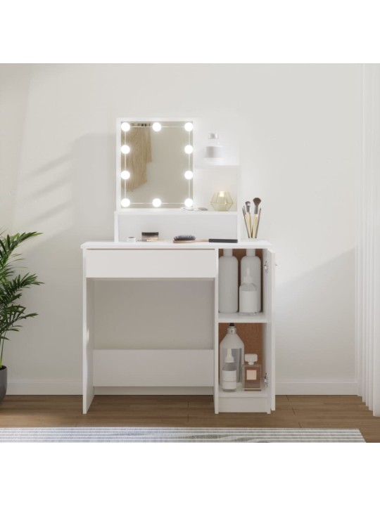 Toaletní stolek s LED bílý 86,5 x 35 x 136 cm