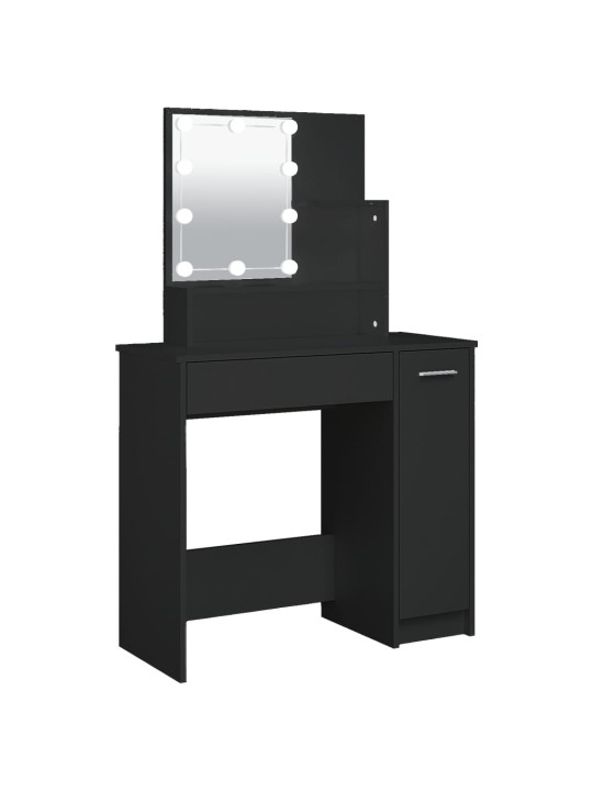 Toaletní stolek s LED černý 86,5 x 35 x 136 cm