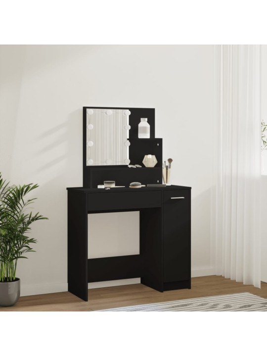 Toaletní stolek s LED černý 86,5 x 35 x 136 cm