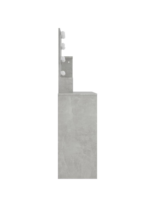 Toaletní stolek s LED betonově šedý 86,5 x 35 x 136 cm