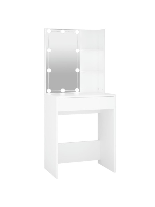 Toaletní stolek s LED bílý 60 x 40 x 140 cm
