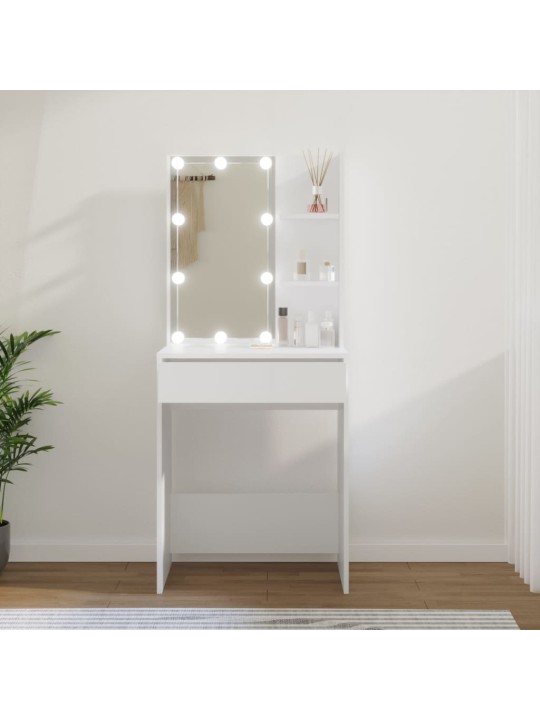 Toaletní stolek s LED bílý 60 x 40 x 140 cm
