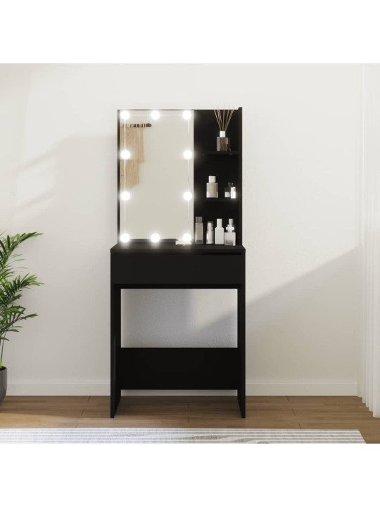 Toaletní stolek s LED černý 60 x 40 x 140 cm