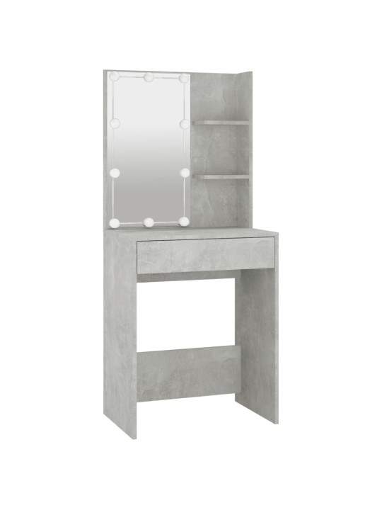 Toaletní stolek s LED betonově šedý 60 x 40 x 140 cm