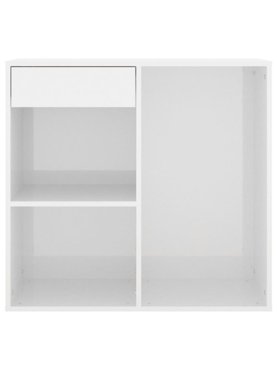 Kosmetická skříňka lesklá bílá 80 x 40 x 75 cm kompozitní dřevo