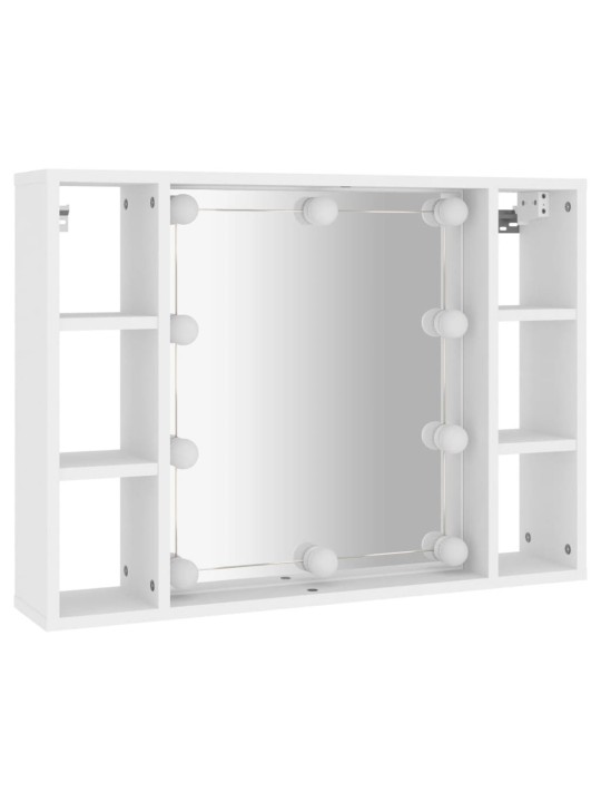 Zrcadlová skříňka s LED bílá 76 x 15 x 55 cm