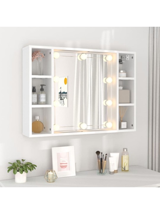 Zrcadlová skříňka s LED bílá 76 x 15 x 55 cm