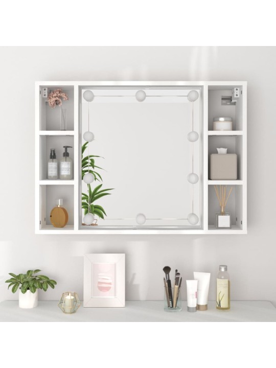 Zrcadlová skříňka s LED bílá 76 x 15 x 55 cm