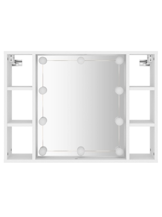 Zrcadlová skříňka s LED bílá 76 x 15 x 55 cm