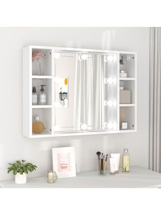 Zrcadlová skříňka s LED bílá 76 x 15 x 55 cm