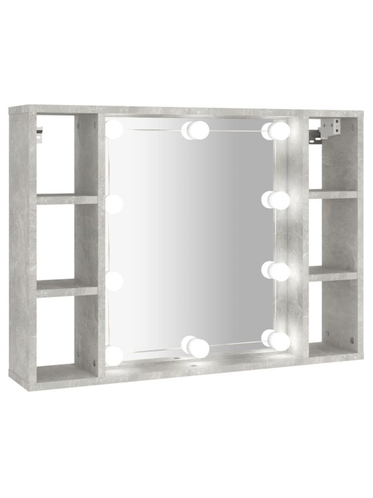 Zrcadlová skříňka s LED betonově šedá 76 x 15 x 55 cm