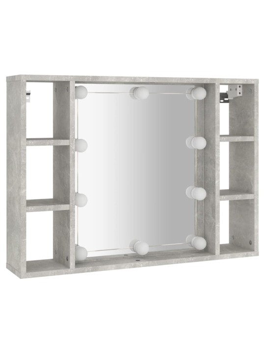 Zrcadlová skříňka s LED betonově šedá 76 x 15 x 55 cm